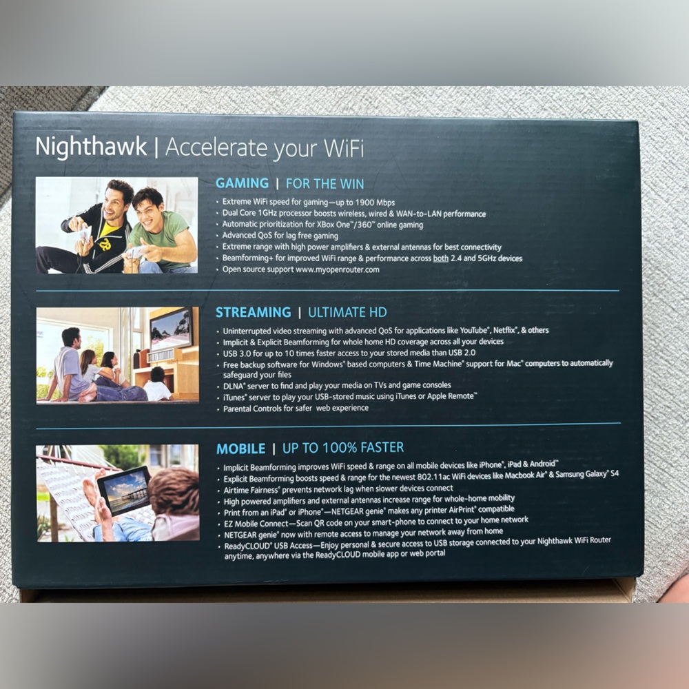 NETGEAR Nighthawk R7000 AC1900 Smart WiFi Router NEW - Picture 11 of 11